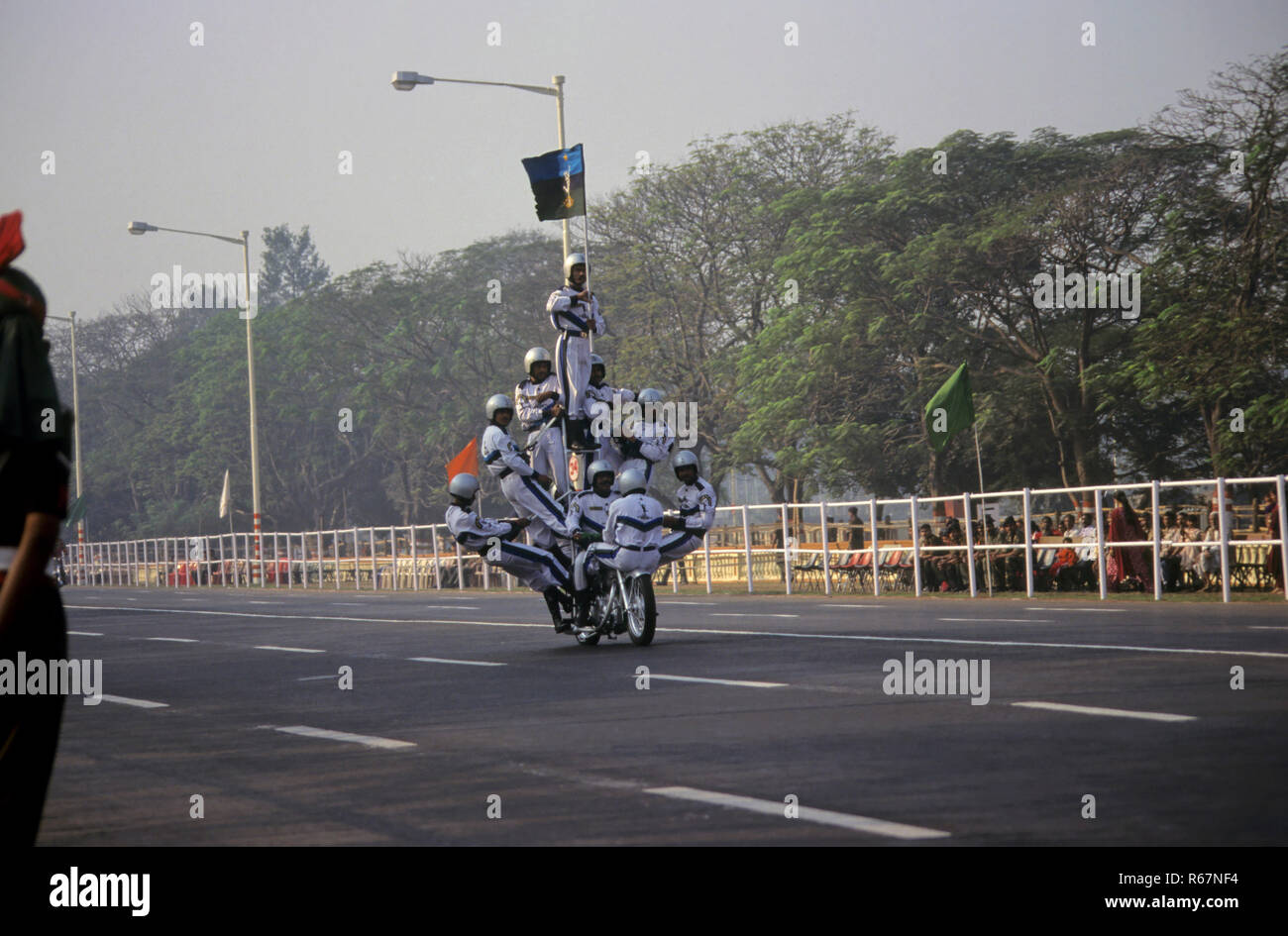 Défilé de la fête de la République, spectacle de vélo, Delhi, Inde Banque D'Images