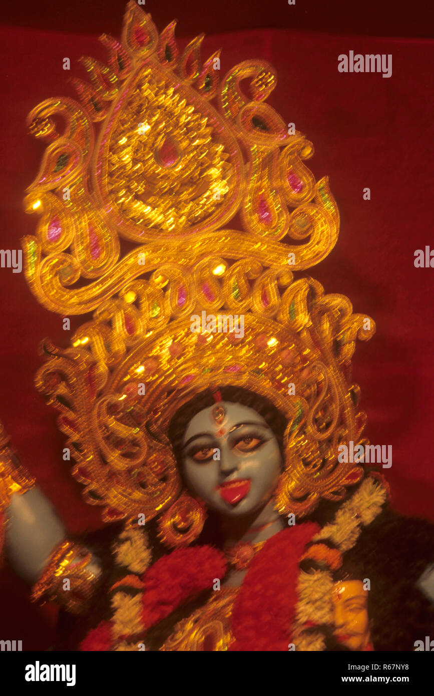 La Déesse Kali ou la Déesse Durga puja festival sur Pooja Hommage à la procession de la déesse mère Banque D'Images