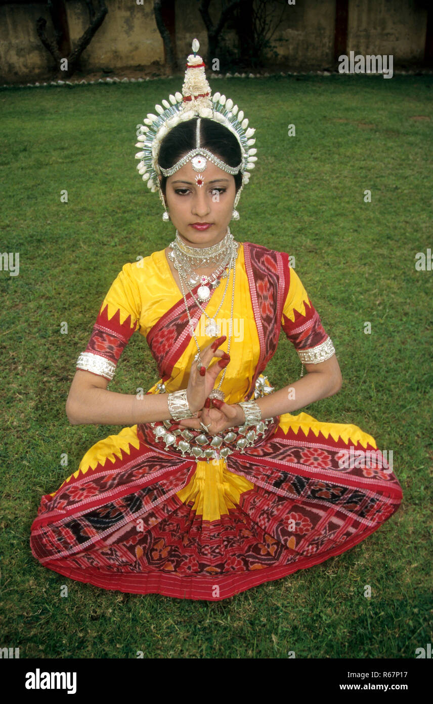 Femme indienne classique de la scène de danse odissi, l'Inde, M.# 697 Banque D'Images