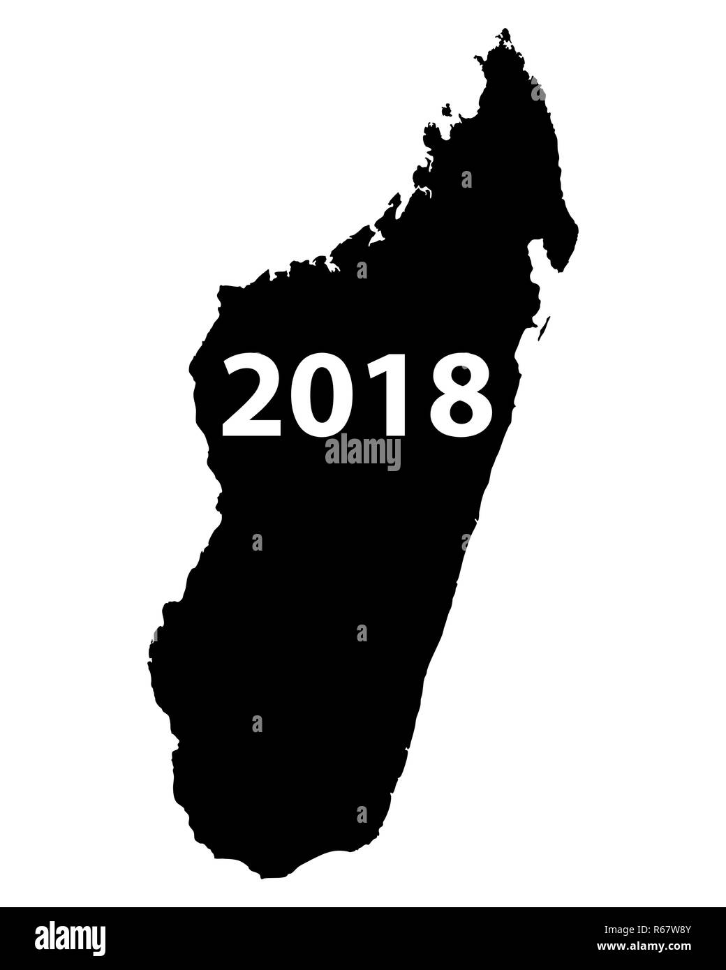 Carte de Madagascar 2018 Banque D'Images