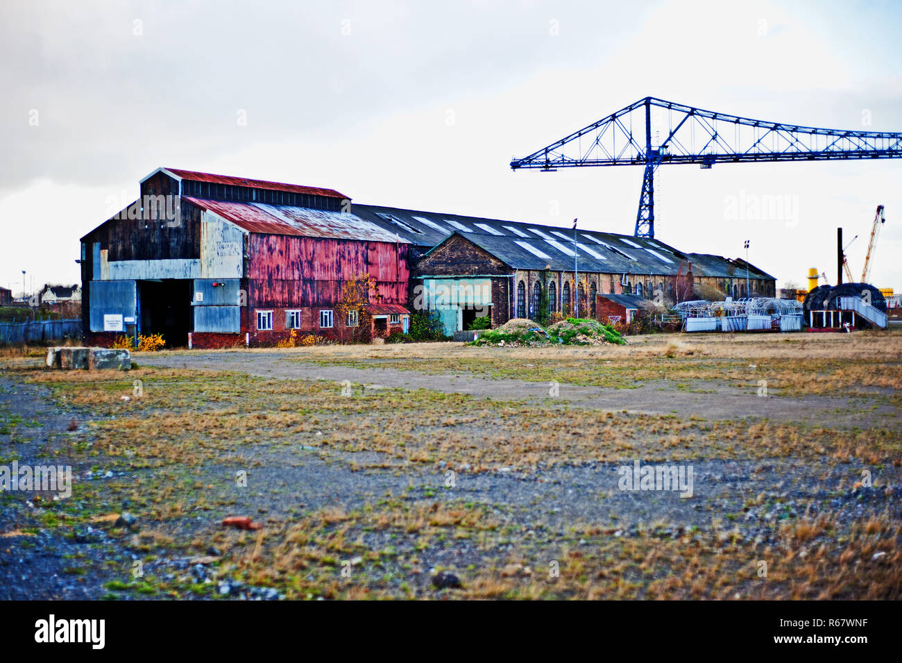 Friche industrielle, Riverside, Middlesbrough, Cleveland, Angleterre Banque D'Images