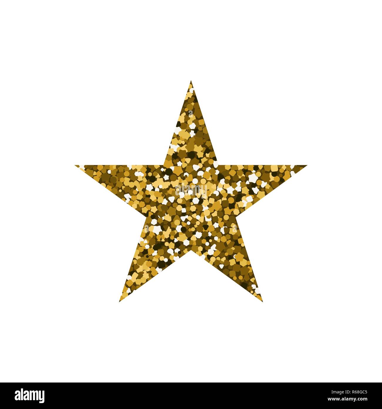 Étoile dorée. Illustration vectorielle. Icône plate. La texture des paillettes. Illustration de Vecteur