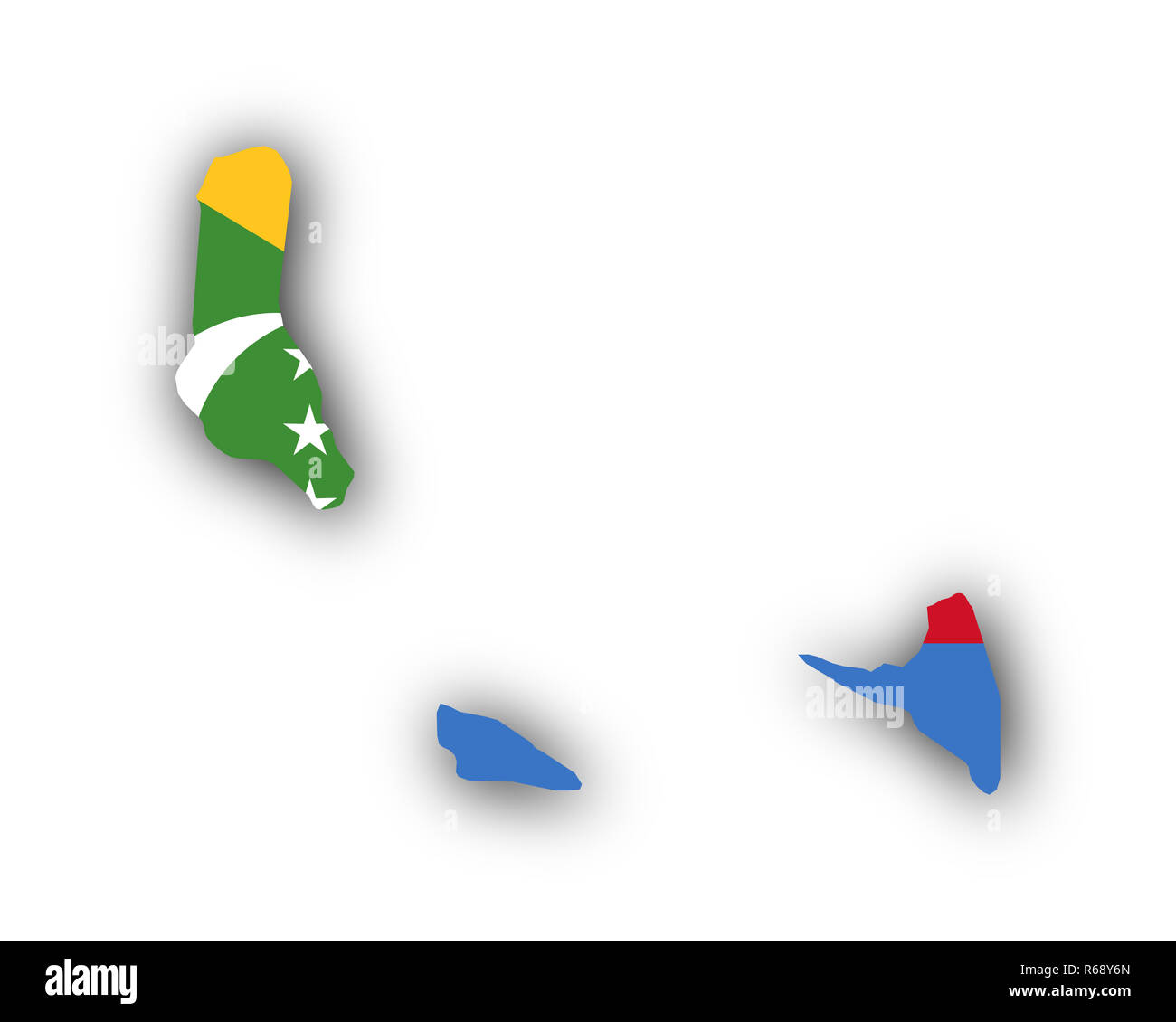 La carte et le drapeau des Comores Banque D'Images