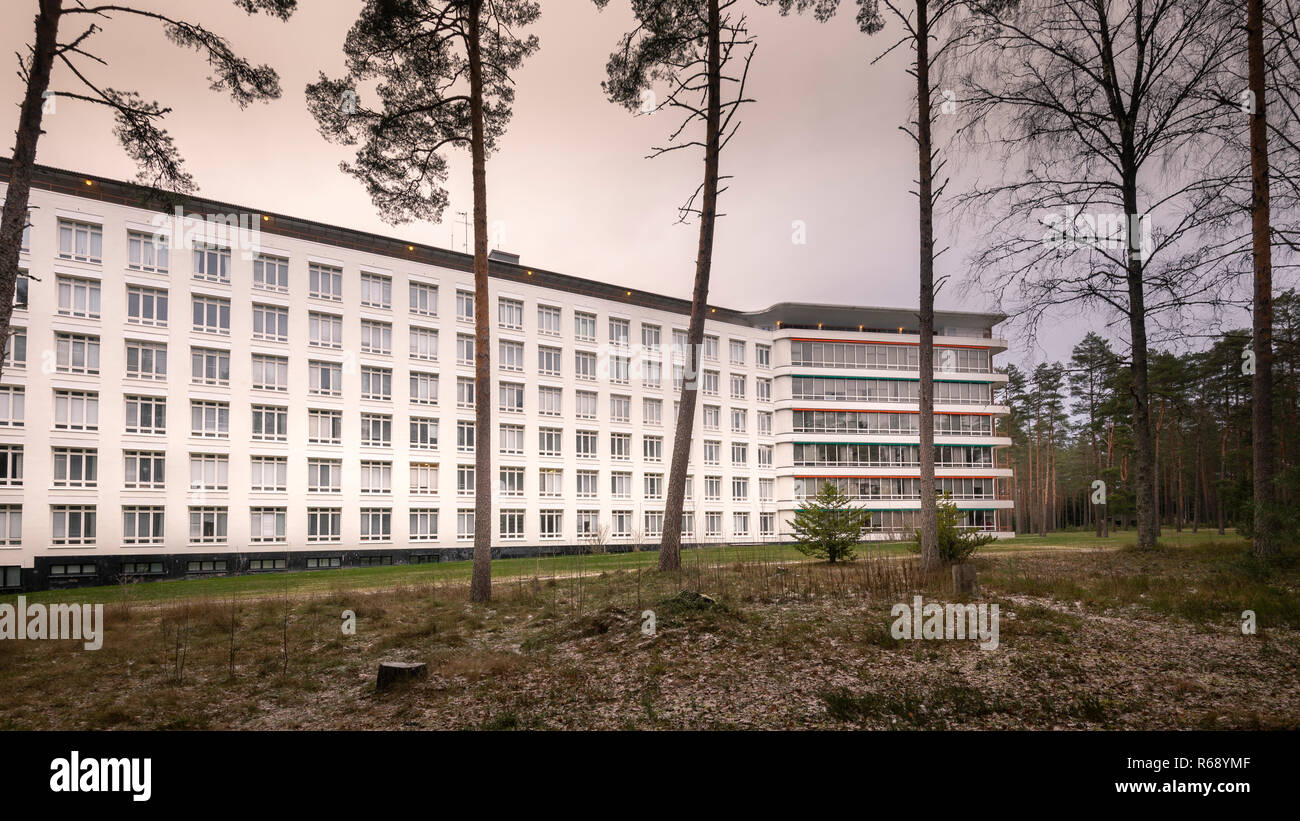 PAIMIO, FINLANDE - 2 décembre 2018 : Sanatorium de Paimio conçu par Alvar Aalto. Banque D'Images