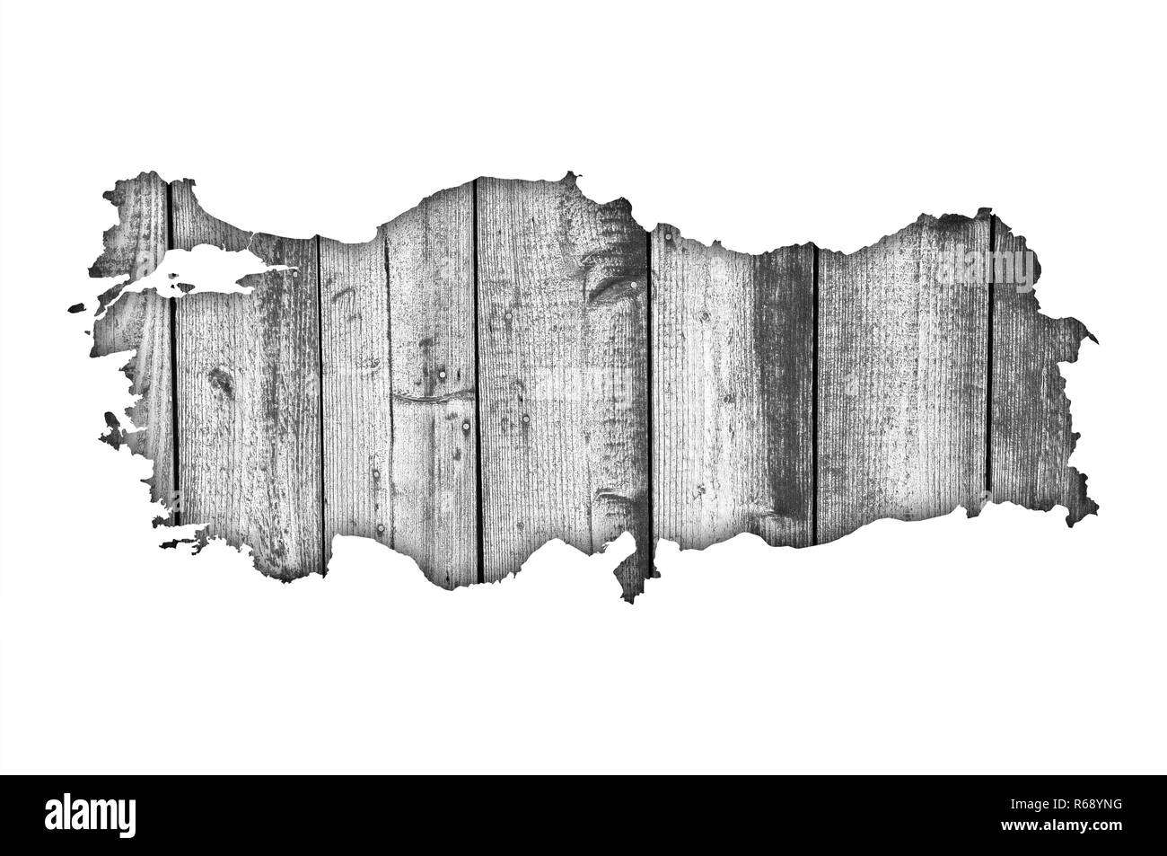 Carte de la Turquie sur Weathered Wood Banque D'Images