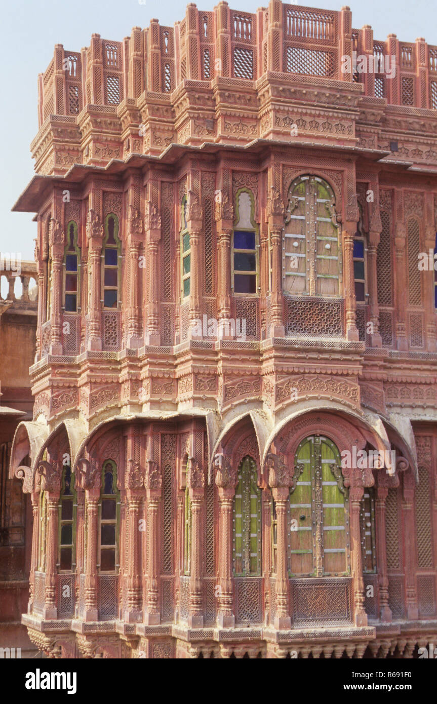 Palais Laxmi Niwas, palais Lalgarh, Bikaner, Rajasthan, Inde, Asie Banque D'Images