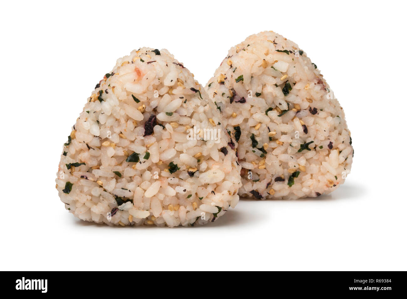 Maison traditionnelle onigiri japonais isolé sur fond blanc Banque D'Images