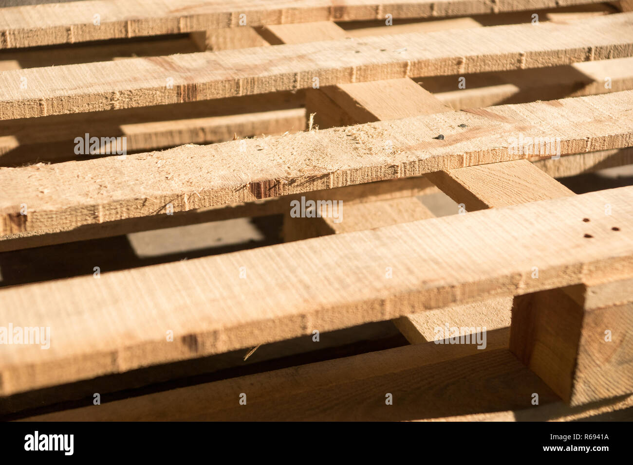 Palette en bois piscine Banque D'Images