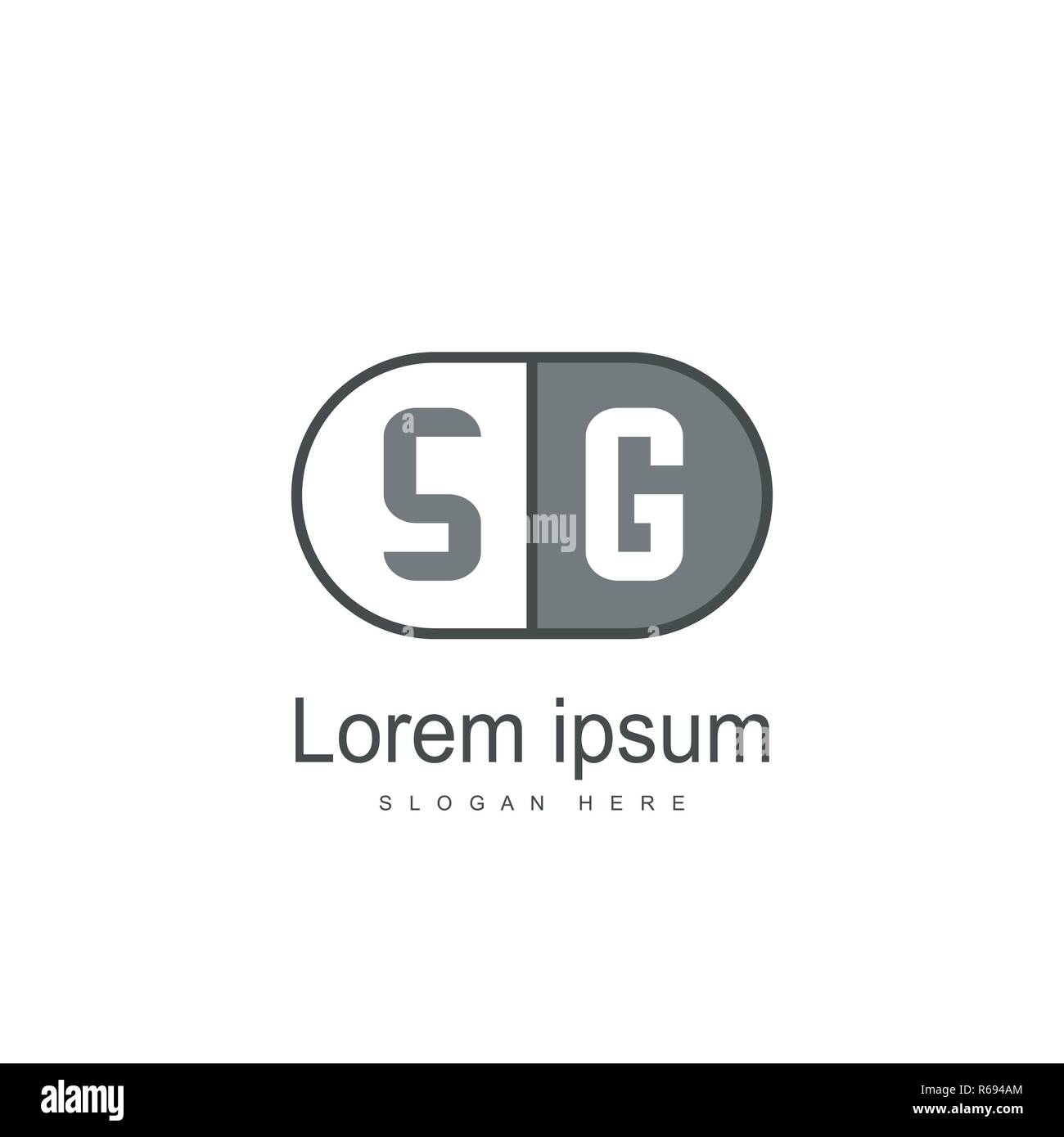 Lettre initiale SG template design logo logo lettre minimale. Illustration de Vecteur