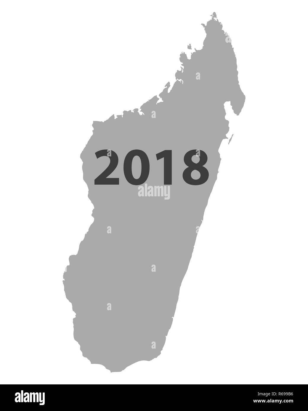 Carte de Madagascar 2018 Banque D'Images