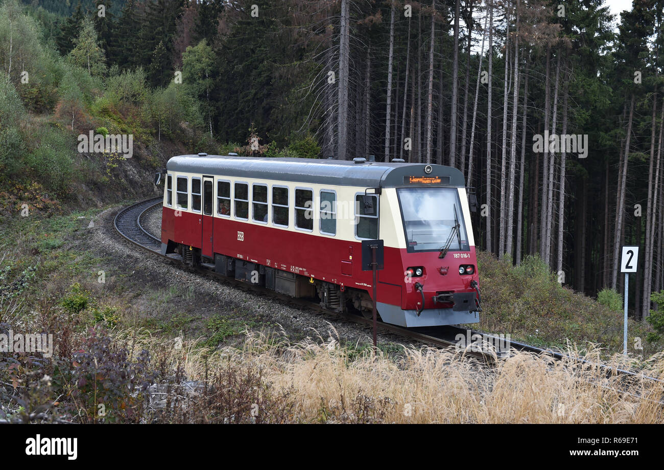 Dans le Harz Railbus Banque D'Images