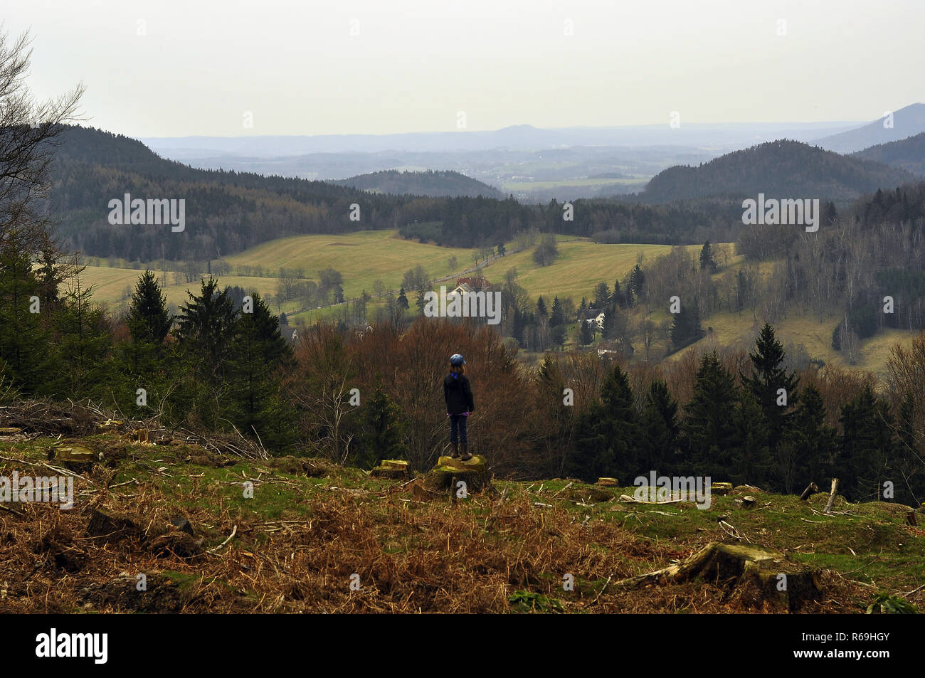 Blick über das Lausitzer Gebirge Banque D'Images