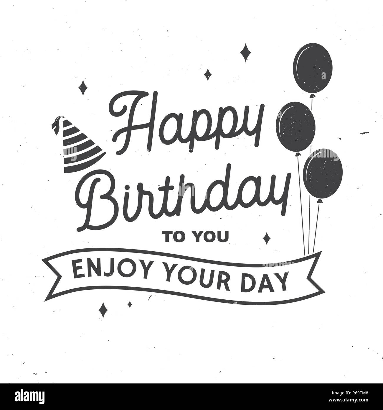 Joyeux Anniversaire A Vous Profitez De Votre Journee Stamp Badge Autocollant Carte Avec Bouquet De Ballons Et Anniversaire Hat Vecteur Vintage Design Typographique Pour L Embleme De L Anniversaire Dans Le Style Retro Image Joyeux Anniversaire A Vous Profitez De Votre Journee Stamp Badge Autocollant Carte Avec Bouquet De Ballons Et Anniversaire Hat Vecteur Vintage Design Typographique Pour L Embleme De L Anniversaire Dans Le Style Retro Image
