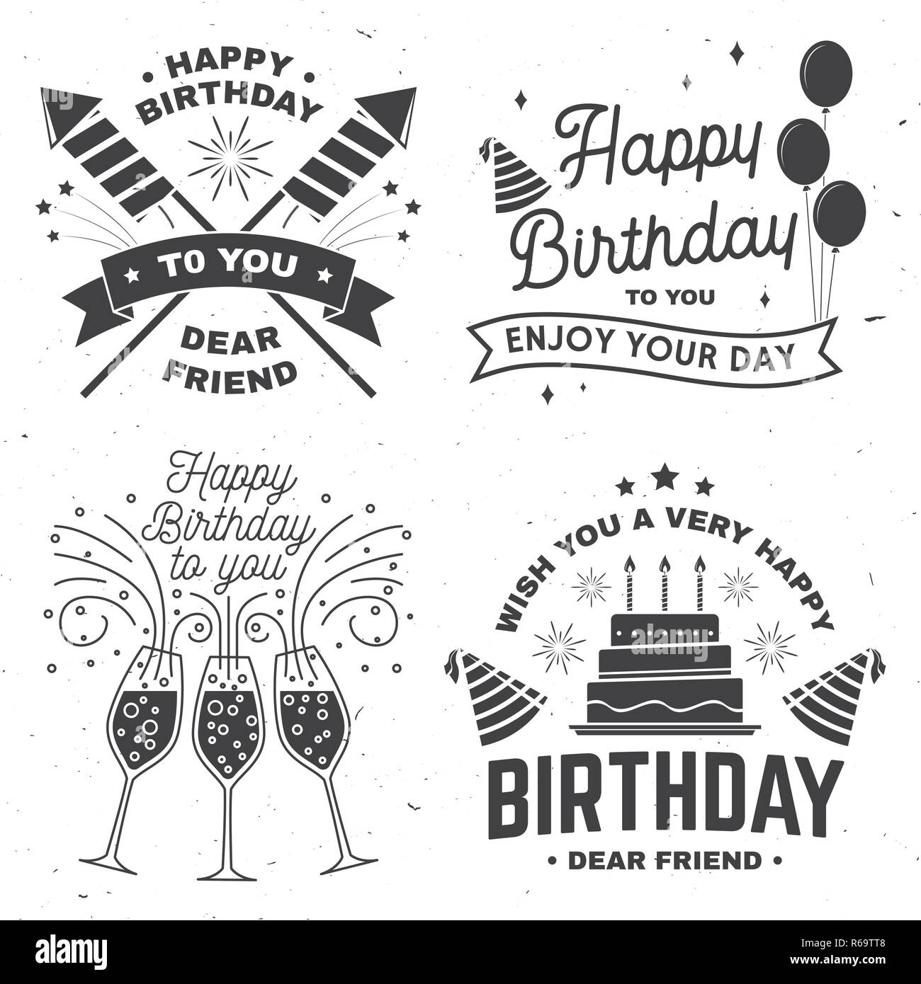 Ensemble de Joyeux Anniversaire modèles pour overlay, un insigne, un ...