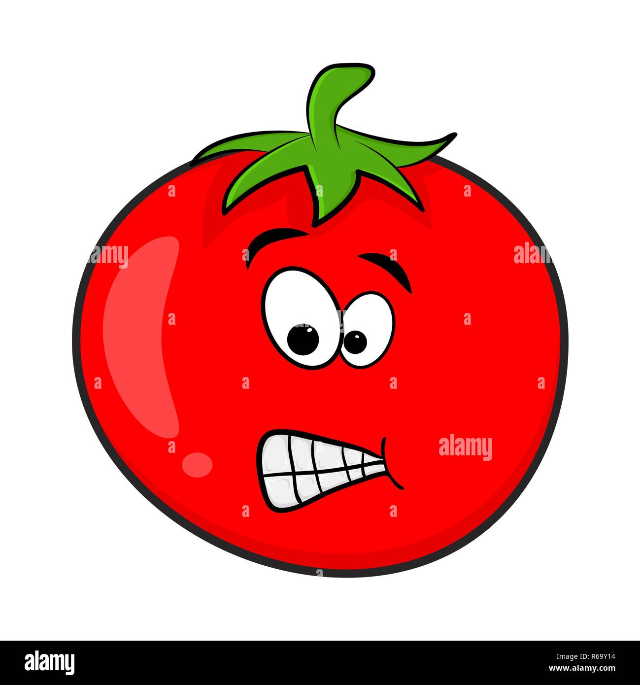 Funny cartoon character design tomate isolé sur fond blanc Illustration de Vecteur