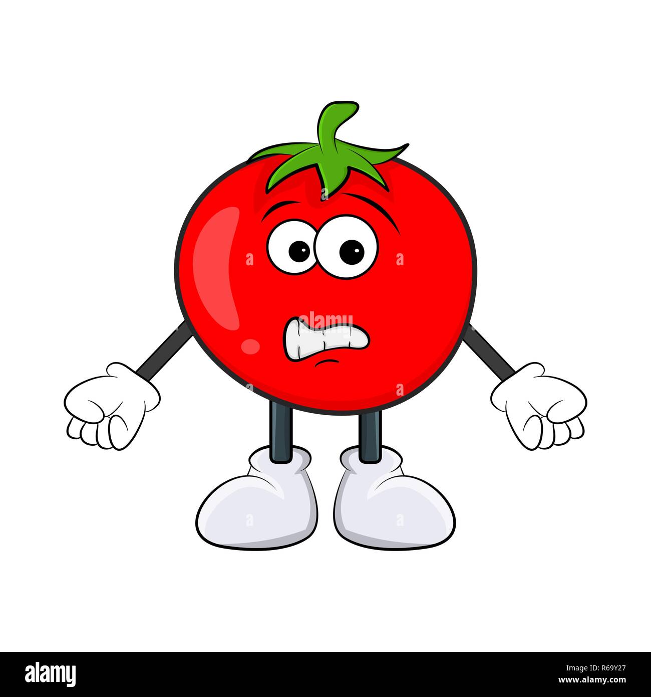 Funny cartoon character design tomate isolé sur fond blanc Illustration de Vecteur