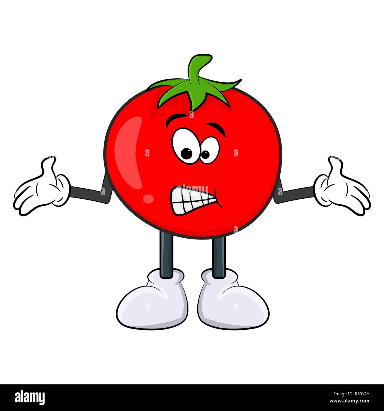 Funny cartoon character design tomate isolé sur fond blanc Illustration de Vecteur