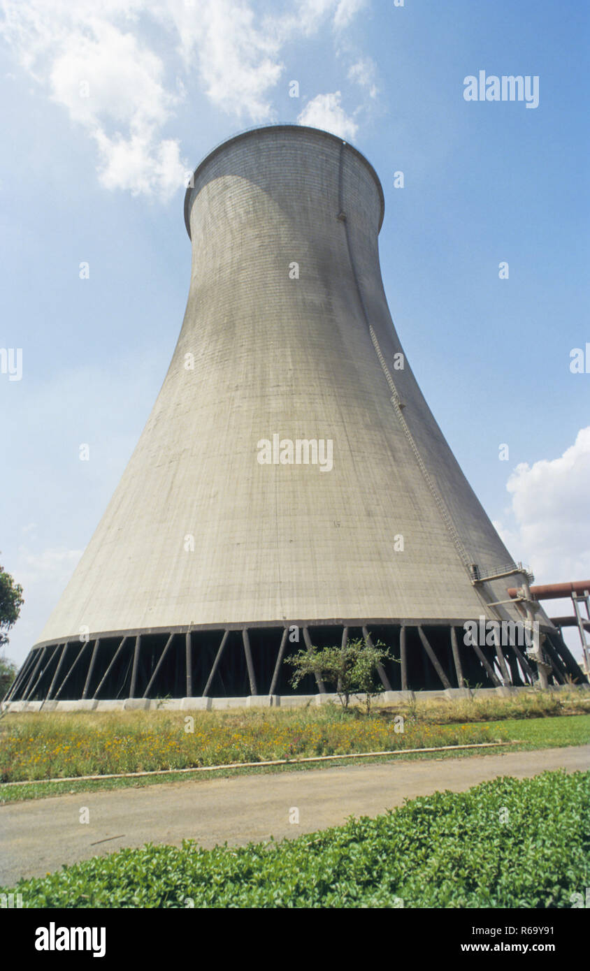 Tour de refroidissement, centrale électrique, Inde, Asie Banque D'Images