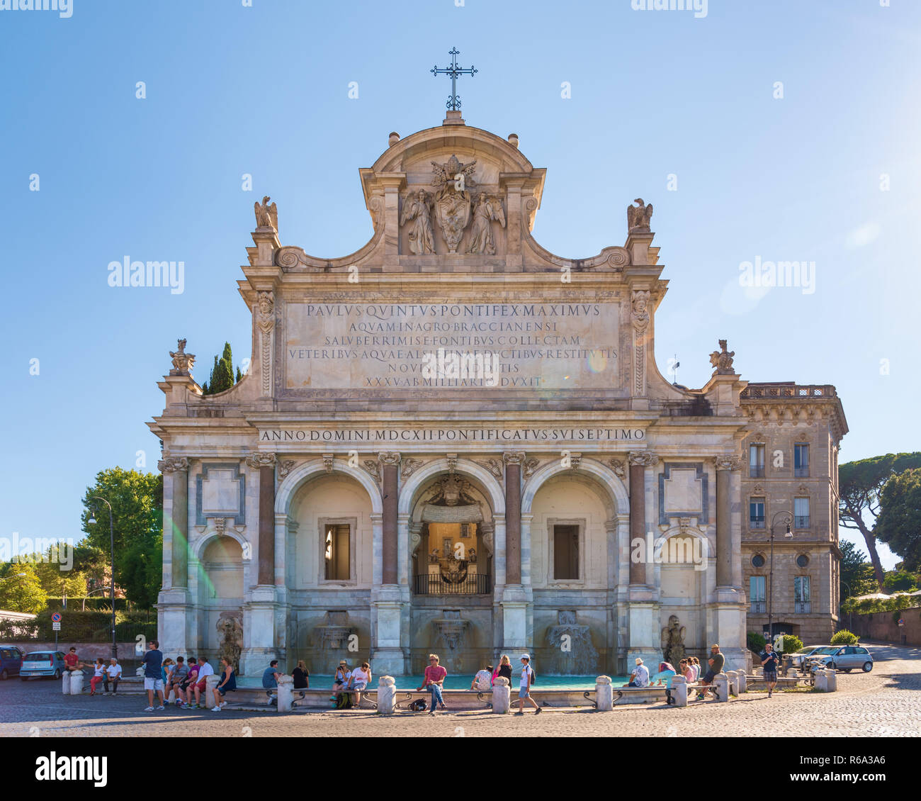 Fontana dell'Acqua Paola, Gianicolo, Rome, Italie Banque D'Images