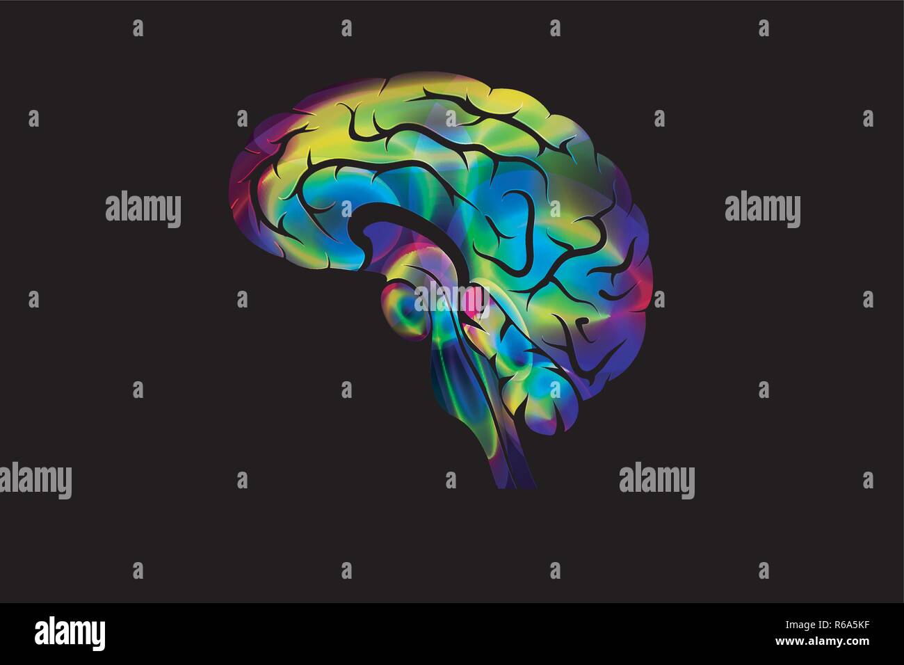 Illustration du cerveau. couleur icône créative. Illustration de Vecteur