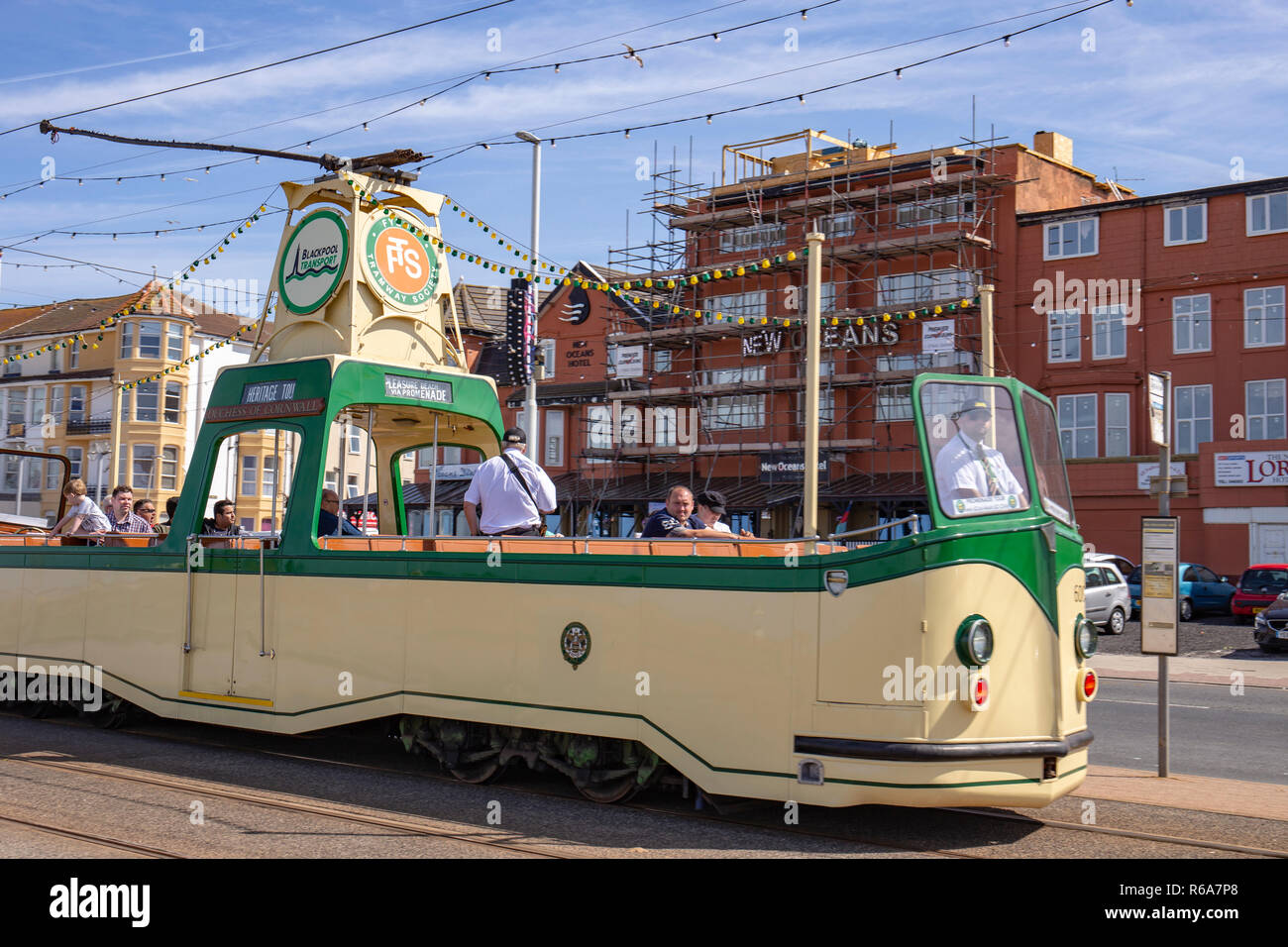 Duchesse de Cornouailles, tramway Heritage tour de Blackpool, Lancashire UK transport Banque D'Images