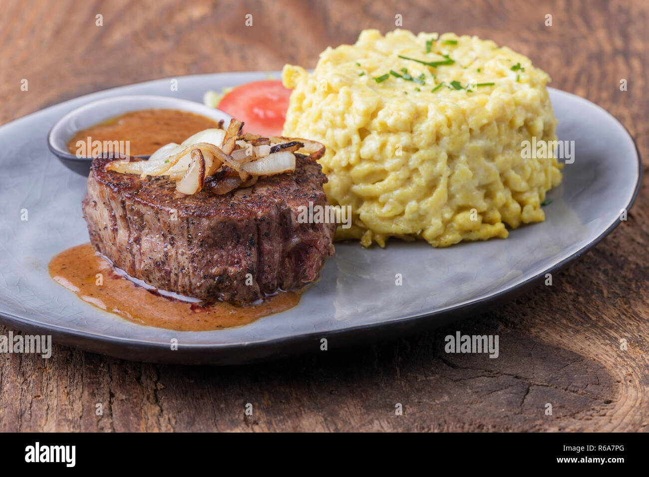 Steak d’oignon Banque D'Images