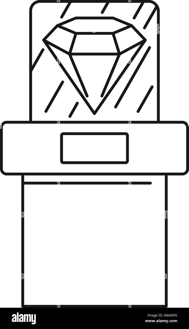 Grand musée diamant icône. Contours grand musée diamant icône vecteur pour la conception web isolé sur fond blanc Illustration de Vecteur
