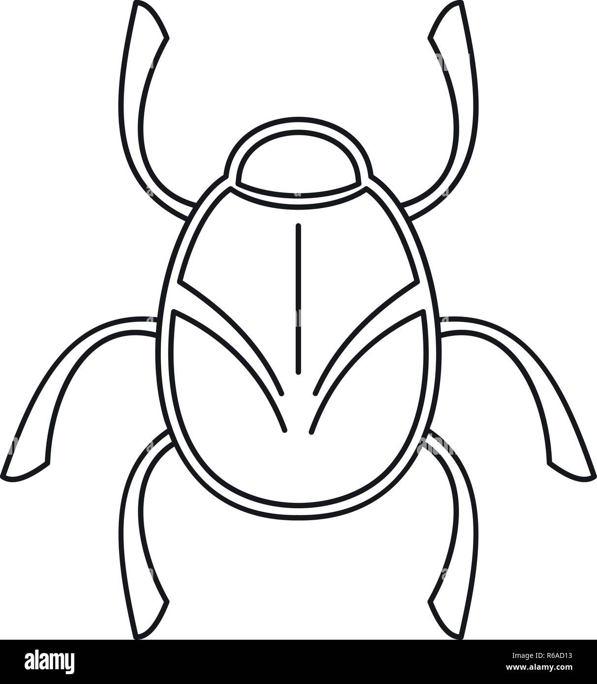 Golden Bug icône. Contours golden bug icône vecteur pour la conception web isolé sur fond blanc Illustration de Vecteur