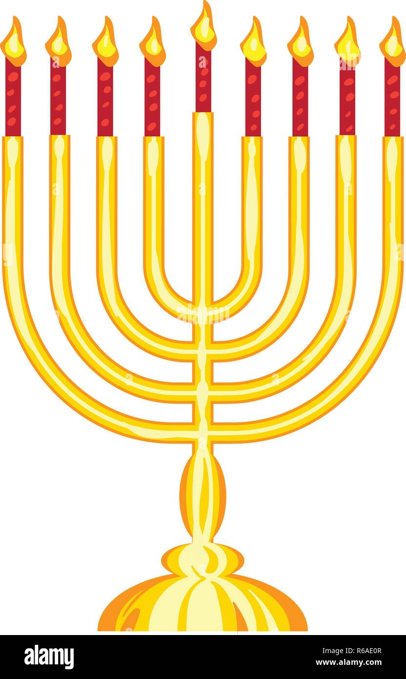 L'icône de la menorah juive. Caricature de menorah juive icône vecteur pour la conception web isolé sur fond blanc Illustration de Vecteur