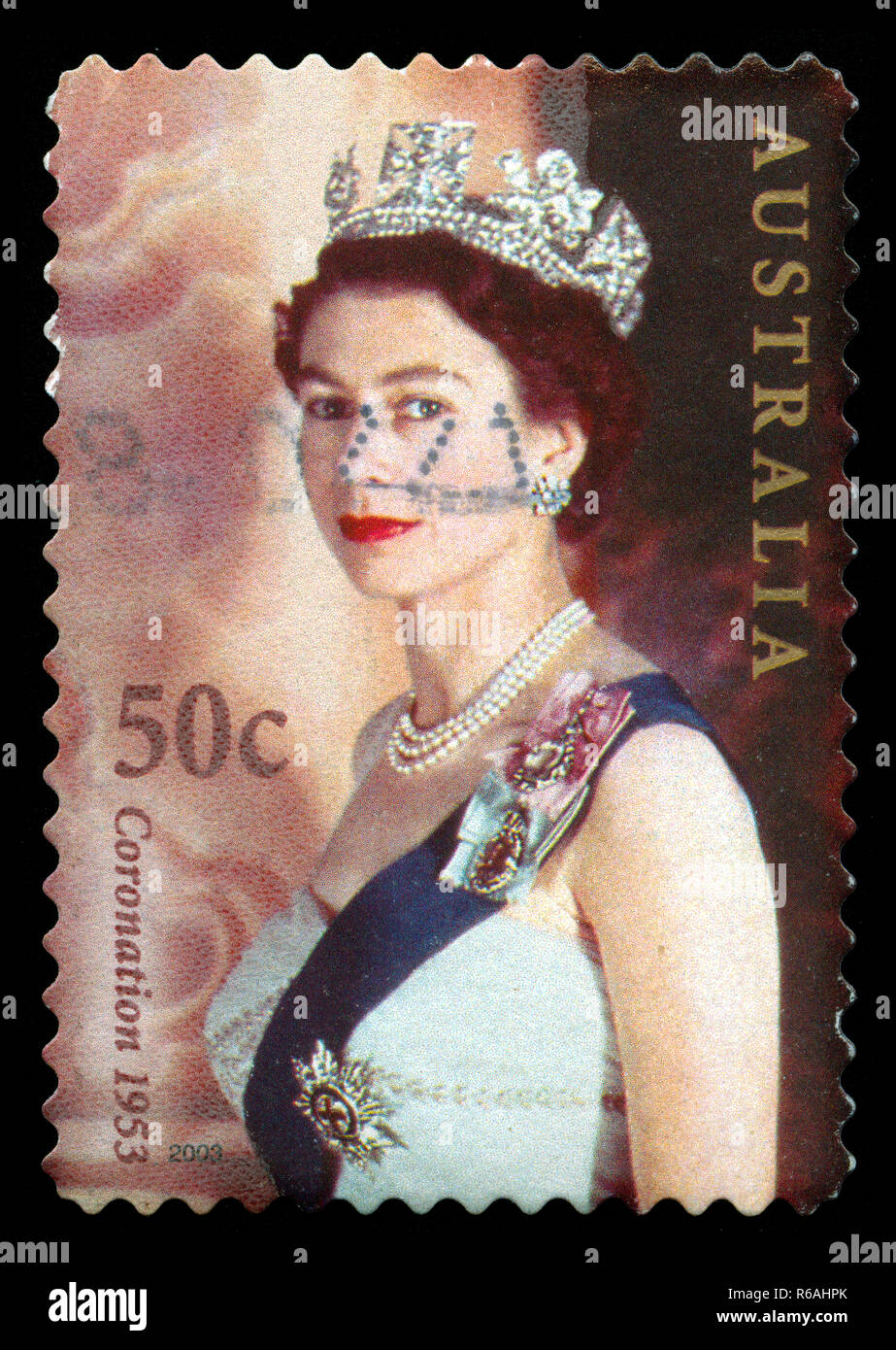 Timbre-poste de l'Australie à la reine Elizabeth II série émise en 2003 Banque D'Images