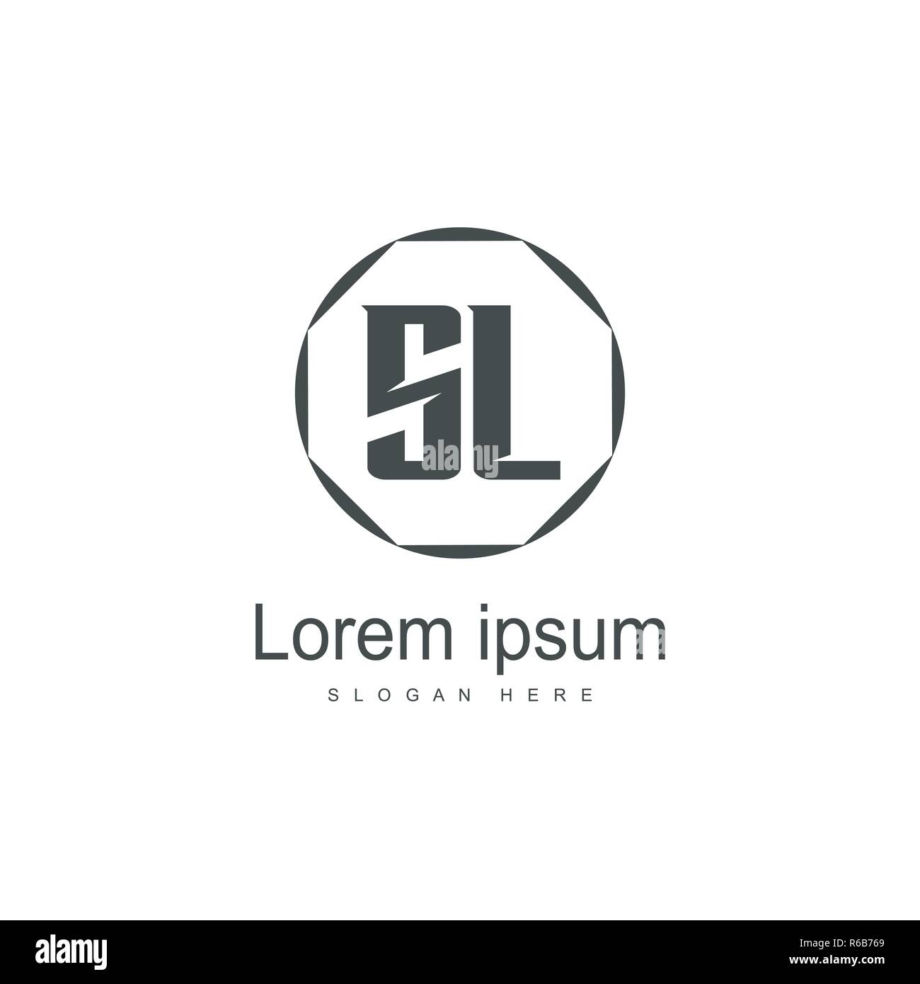 Lettre initiale logo SL template design logo design lettre minimale. Illustration de Vecteur