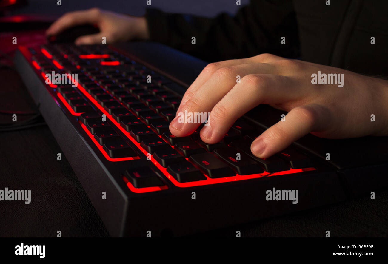 Clavier rouge Banque D'Images