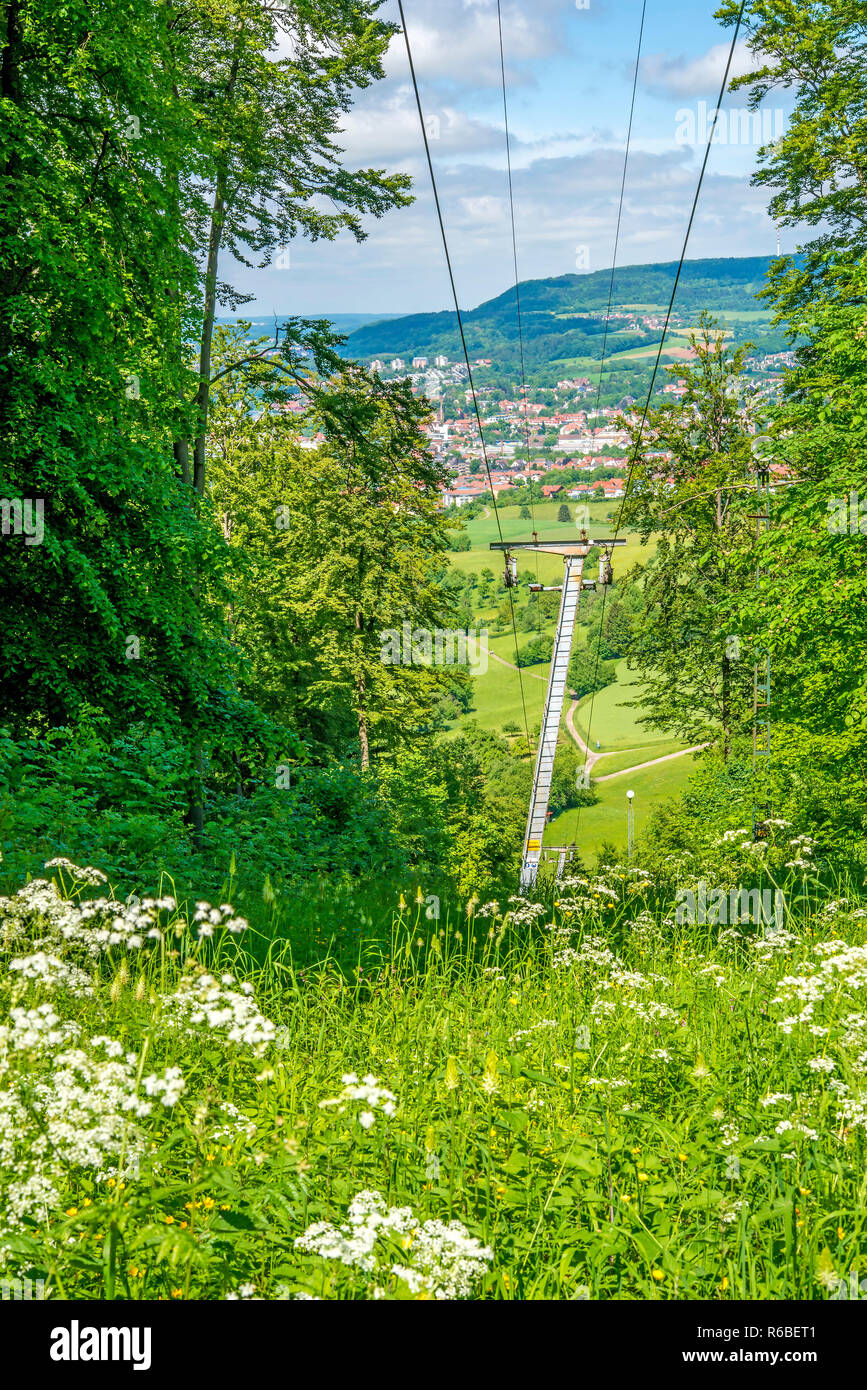 Ascenseur de ski en été Banque D'Images