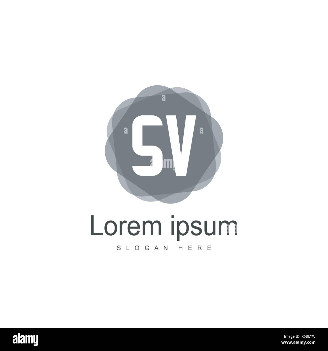 Lettre initiale Logo SV Modèle. Lettre logo design minimaliste Illustration de Vecteur