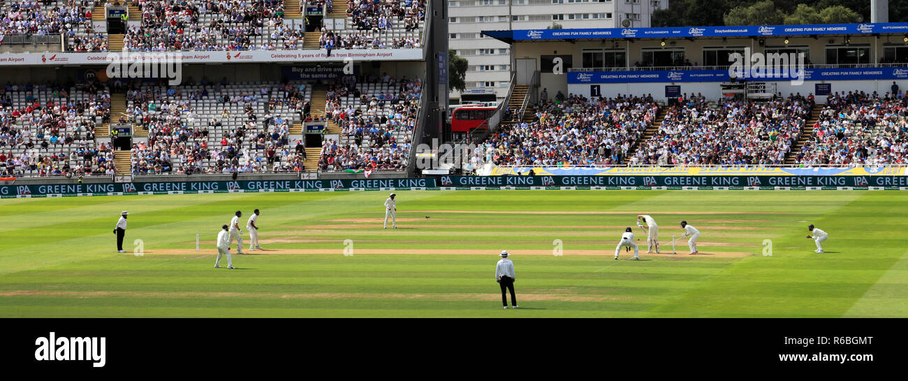 Test match avec l'Inde, les équipes de cricket Angleterre versets à Edgbaston, Birmingham, West Midlands, England, UK Banque D'Images