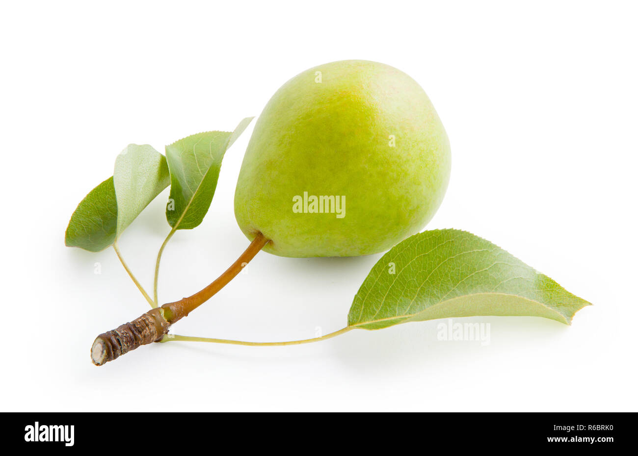 La poire. Poire à leafs isolé sur fond blanc Banque D'Images