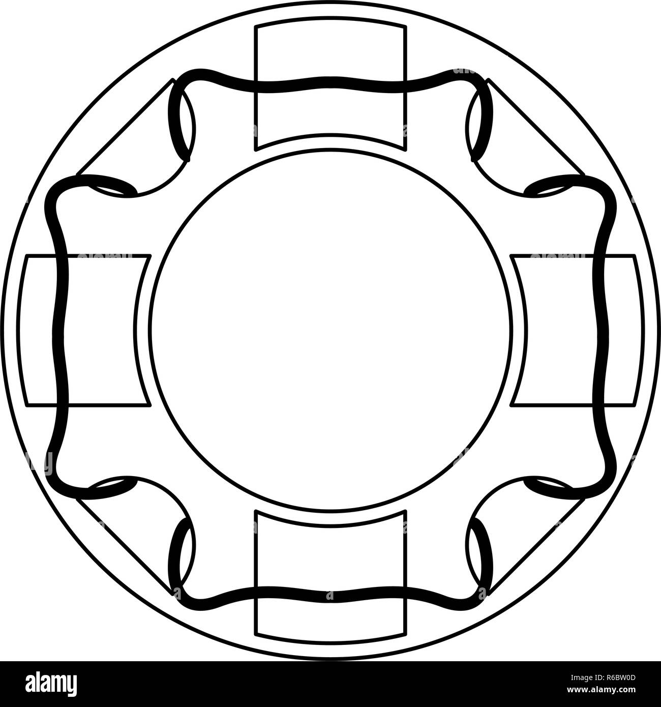 Symbole bague lifesaver en noir et blanc Illustration de Vecteur