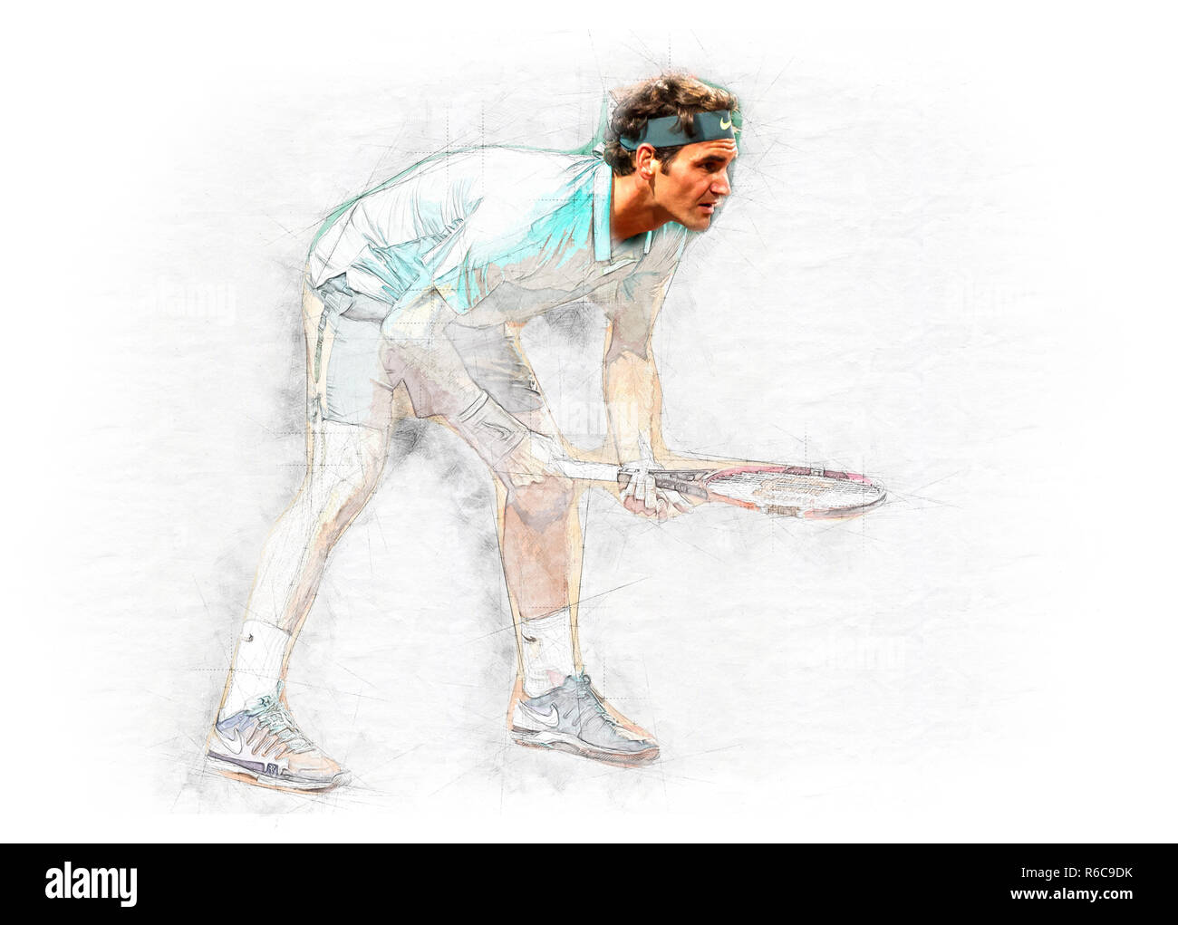 Roger Federer à la Garanti Koza, Istanbul en Turquie ouvert 2015. Jouer sur terre battue tennis. Banque D'Images