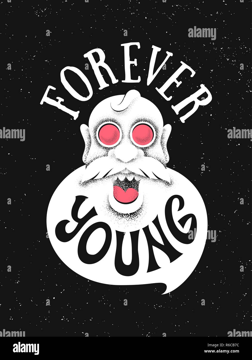 Forever Young poster avec le grand-père Illustration de Vecteur