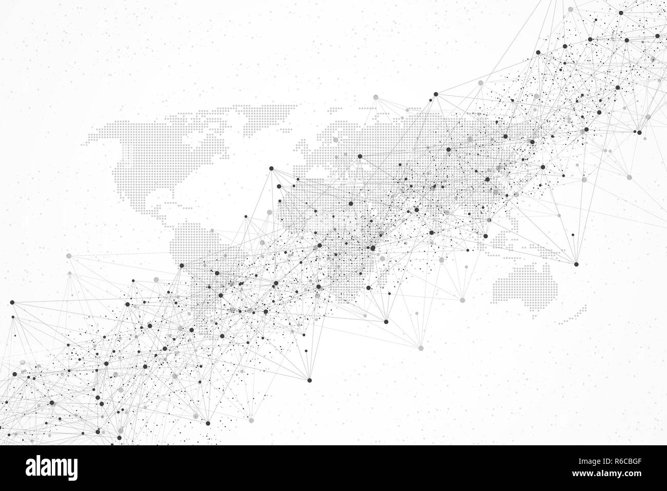 Résumé arrière-plan polygonal connecté avec lignes et points. Motif géométrique et minimaliste. La structure de la molécule et de la communication. Plexus Graphique arrière-plan. Sciences, Médecine, technologie concept. Illustration de Vecteur