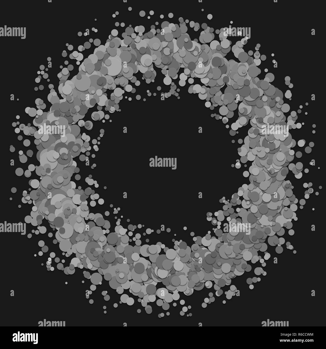 Confettis blanc abstrait arrière-plan modèle cercle avec les milieux dispersés Illustration de Vecteur