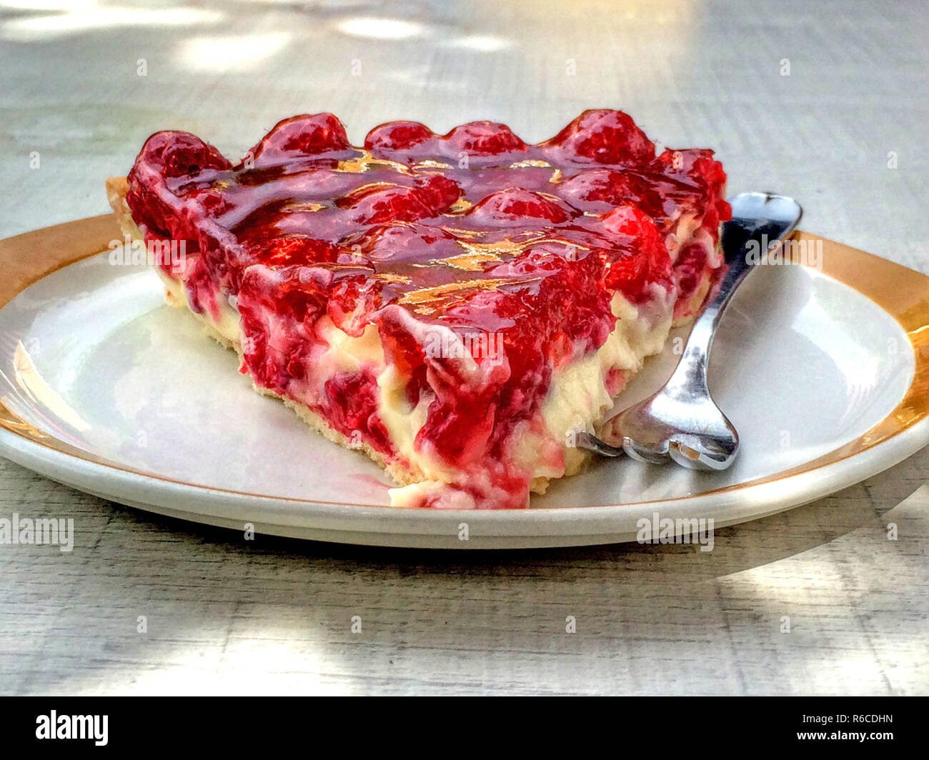 Gâteau aux framboises Banque D'Images