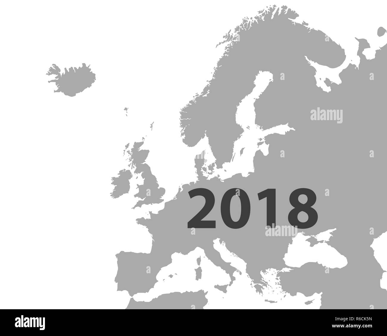 Carte de l'Europe 2018 Banque D'Images