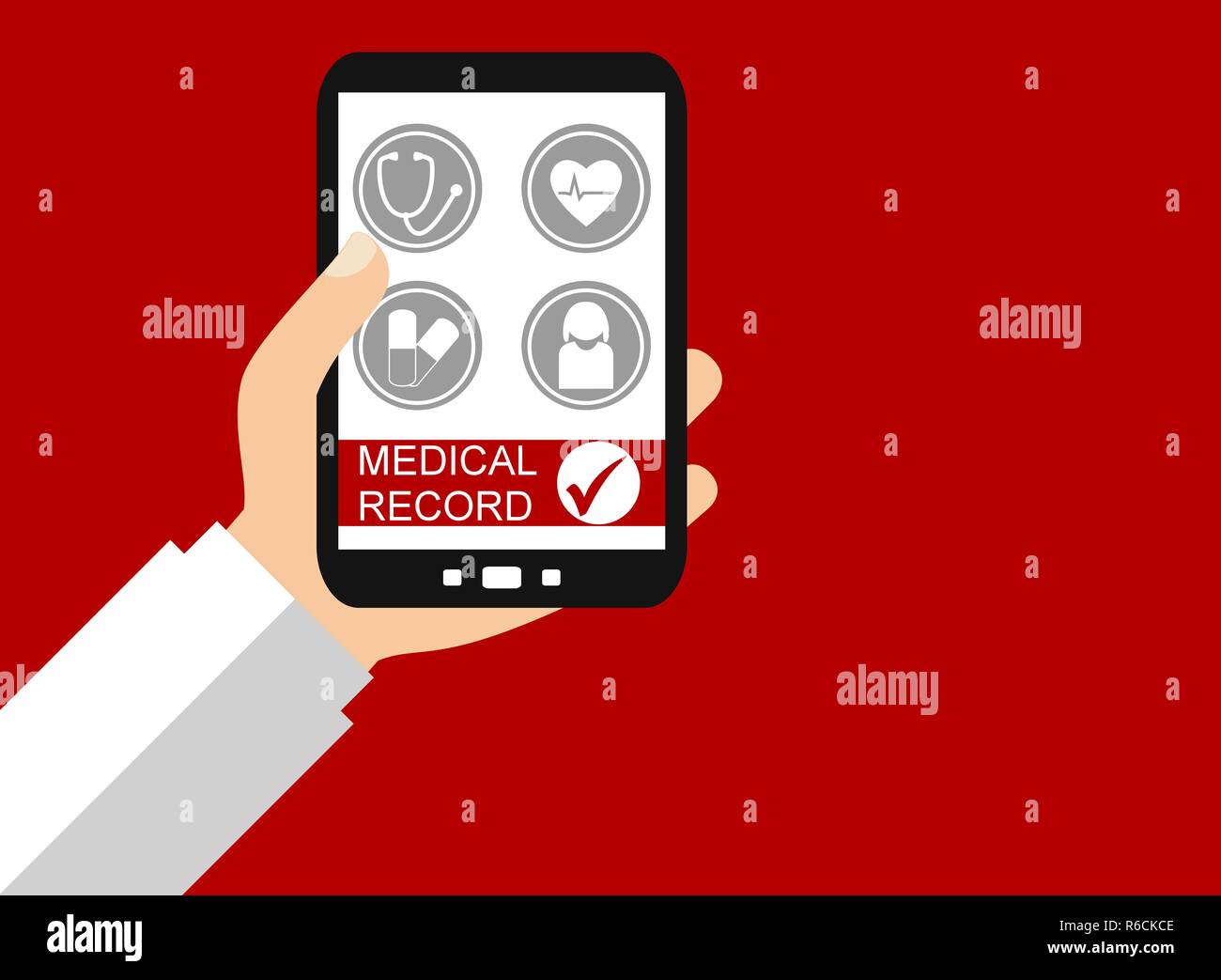 Dossier patient dossier médical - sur le smartphone Banque D'Images