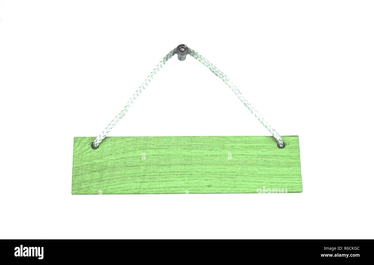 Planche de bois vert avec corde Banque D'Images