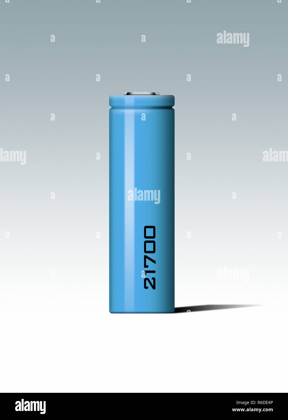 Lithium batterie style bleu sur un fond blanc. Banque D'Images