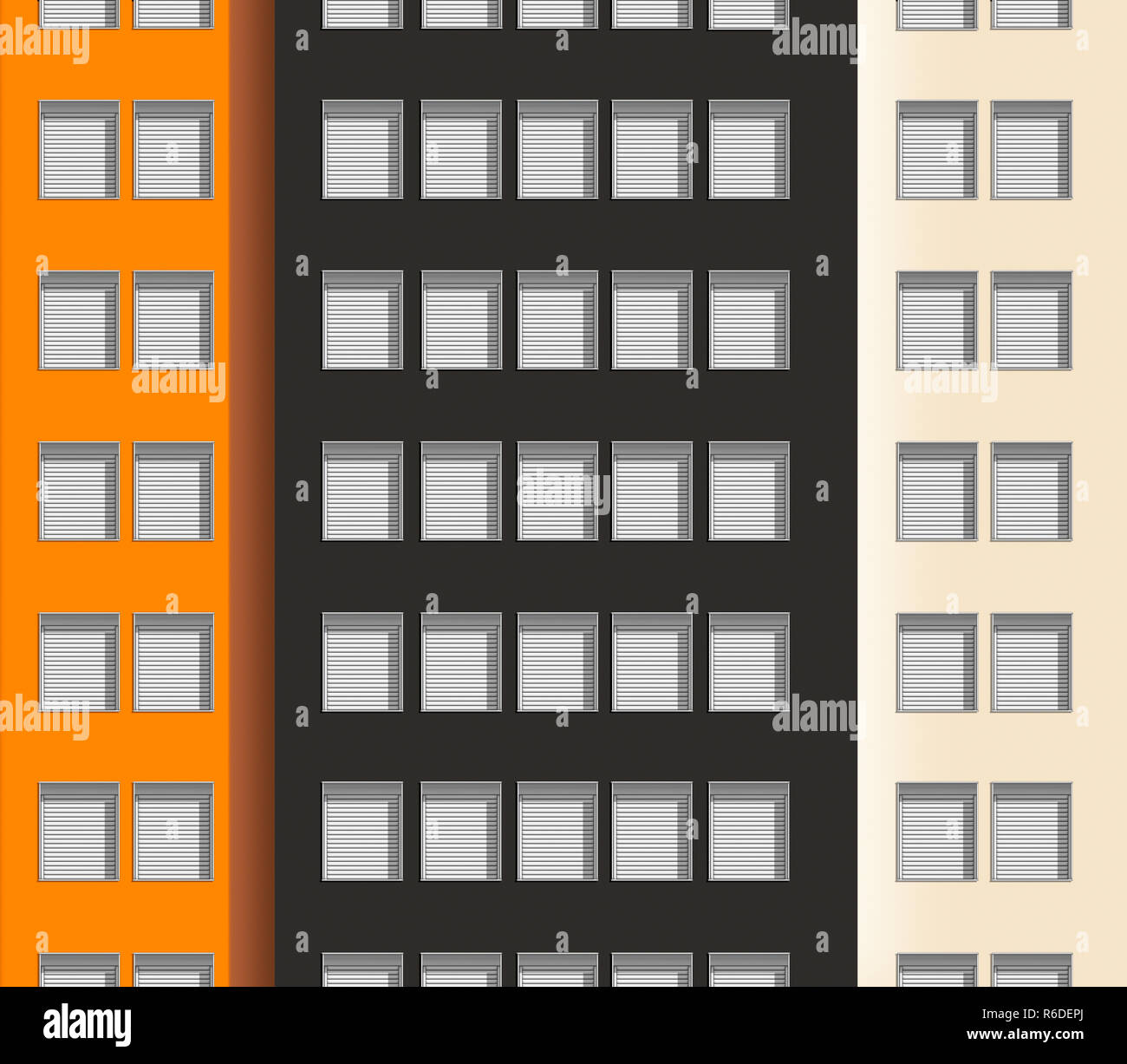 Close up Image numérique couleur de haute taille avec des stores dans les fenêtres Banque D'Images