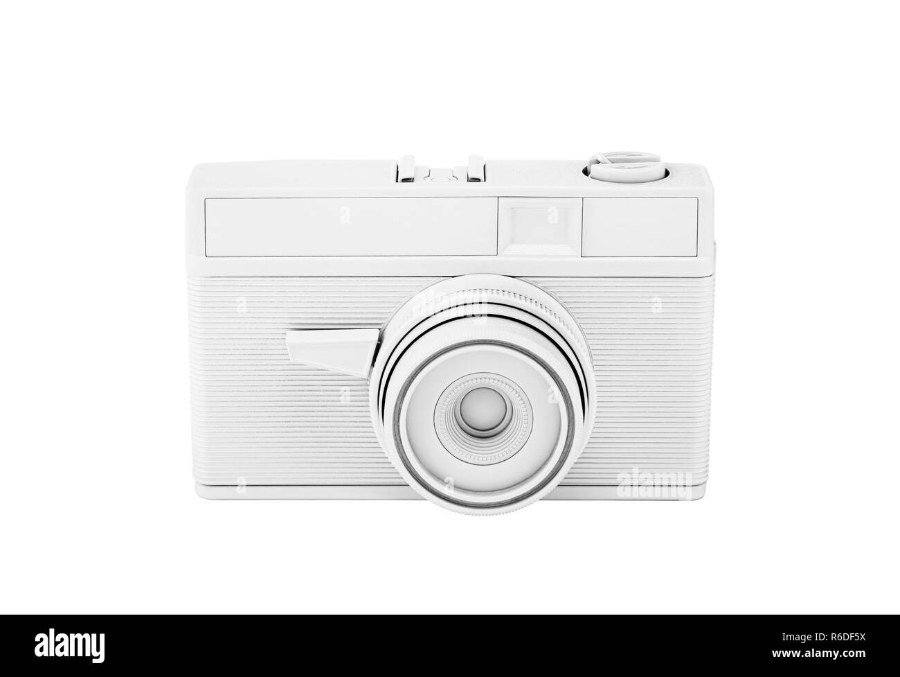 Vintage white photo camera with clipping path Banque D'Images
