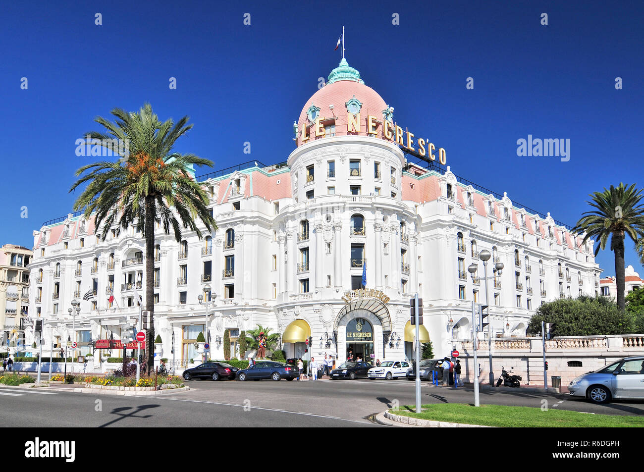 Le Negresco Hotel sur la Place d'Anglais, Nice, Côte d'Azur, France Banque D'Images