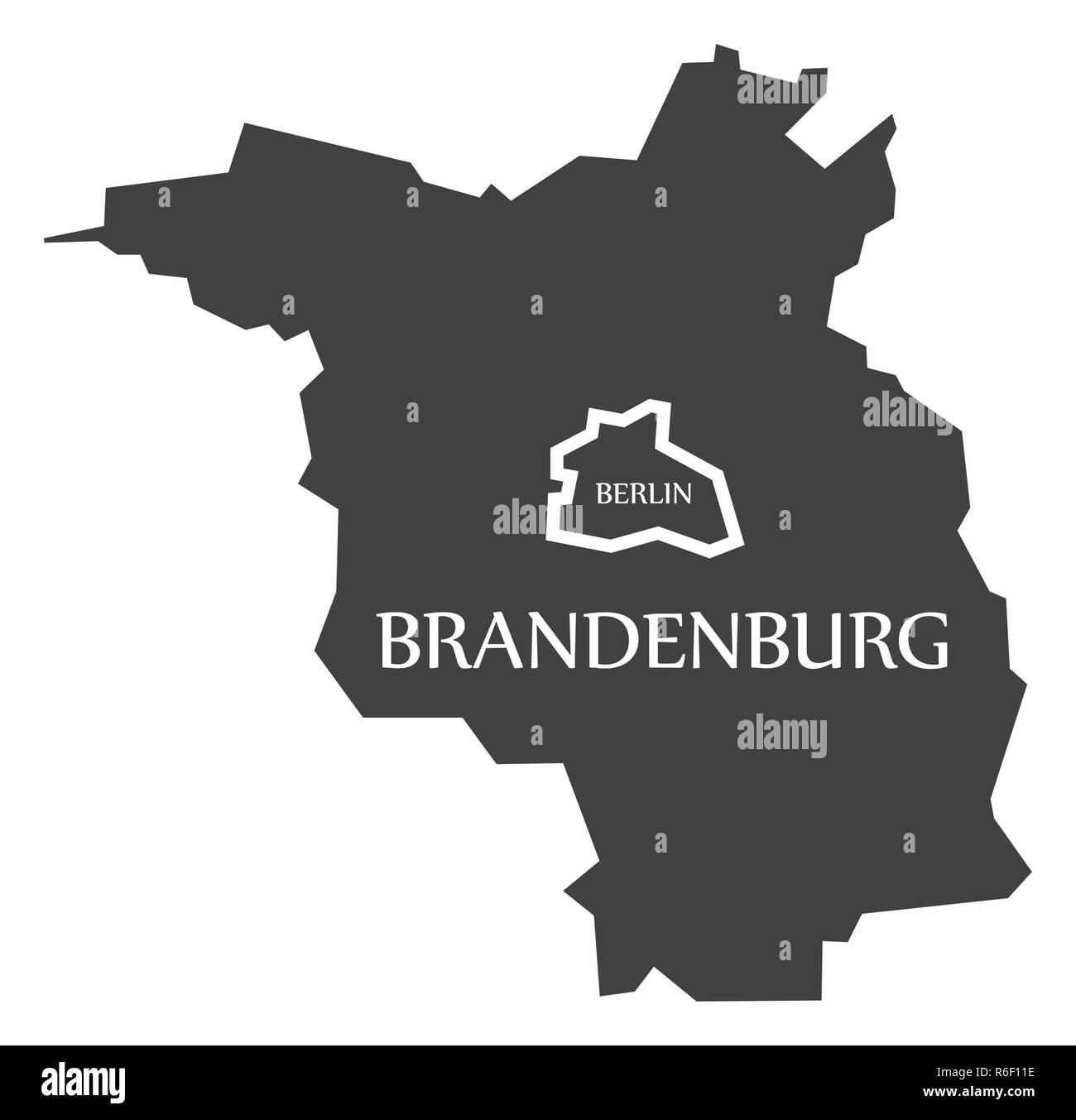 Berlin - Brandenburg Etats fédéraux carte de l'Allemagne avec des titres noir Illustration de Vecteur Berlin - Brandenburg Etats fédéraux carte de l'Allemagne avec des titres noir Illustration de Vecteur